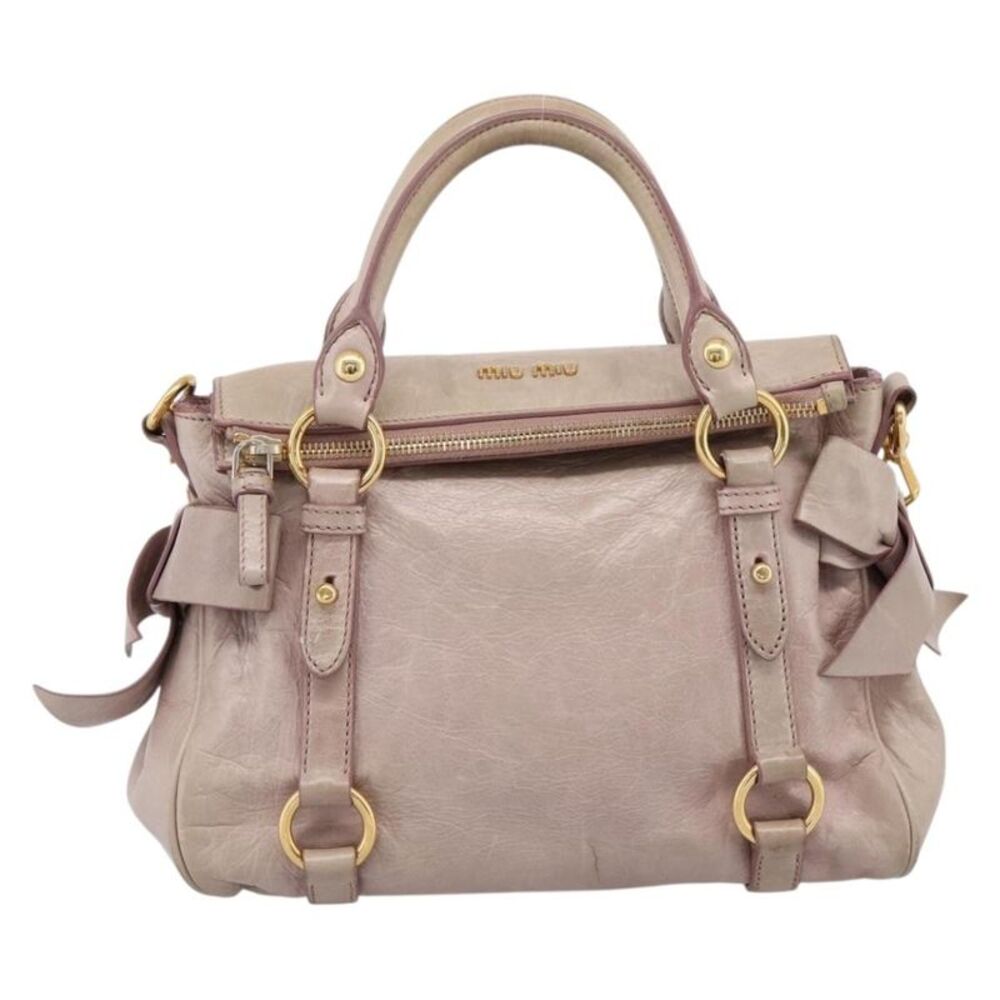Miu Miu Vitello Lux Leather Pink Leather Handbag